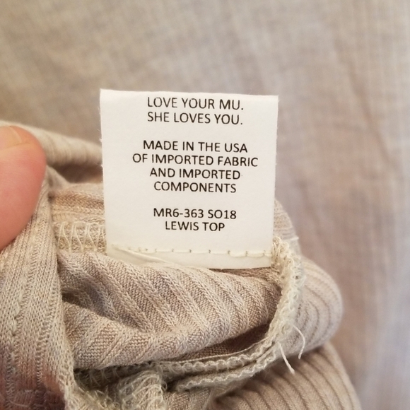 💕SHOW ME YOUR MUMU💕 Lewis Top ~ Slinky Rib Stone - Picture 8 of 8